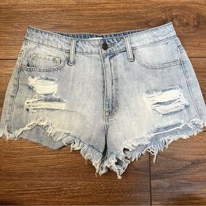Klique B. Distressed Denim Jean Shorts